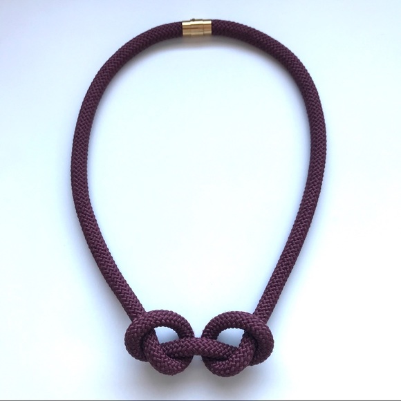 Burgundy long rope necklace multiple ways to wear - Picture 14 of 15